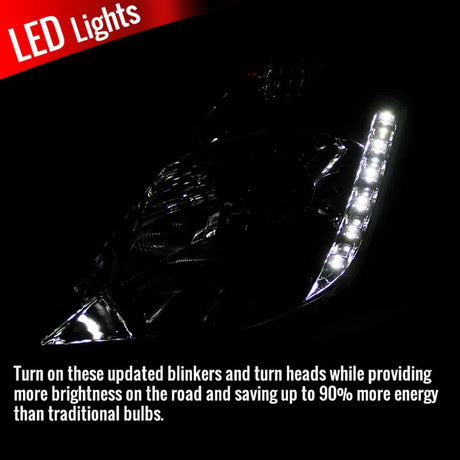 Nissan 350Z SMD LED Strip with HID Black or Chrome Projector Headlights (2003-2005) - K2 Industries