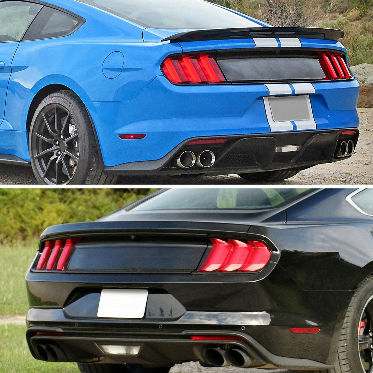 Spec-D Trunk Decklid Panel Ford Mustang (2015-2020) Emblem Delete - Gloss Black