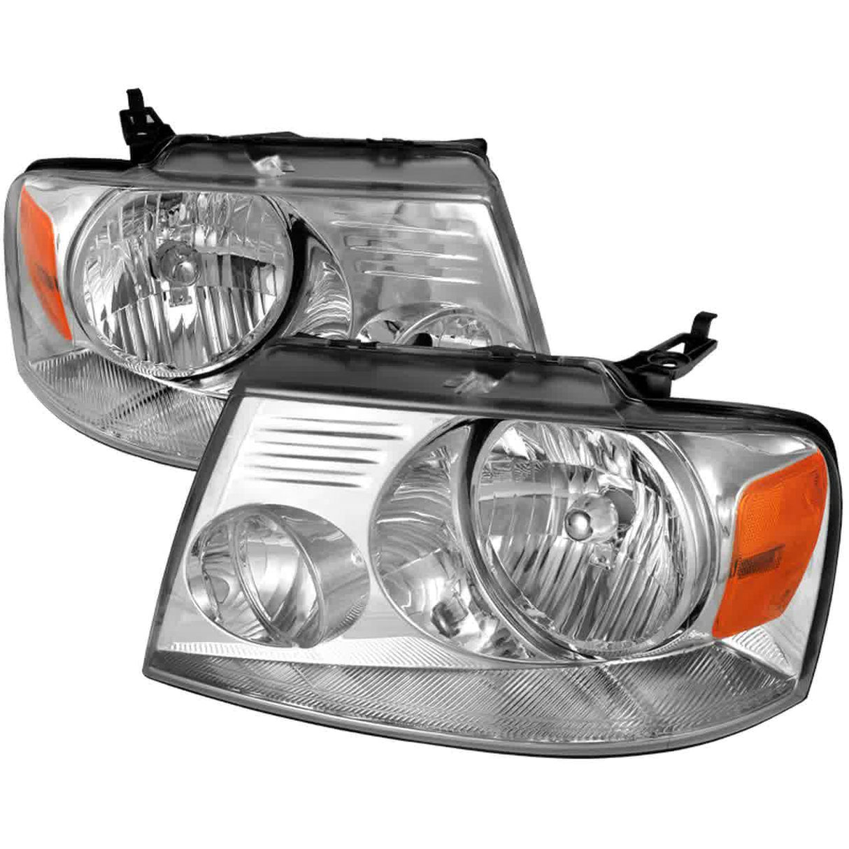 Spec-D OEM Replacement Headlights Ford F150 (04-08) Optional LED Bar - Black or Chrome