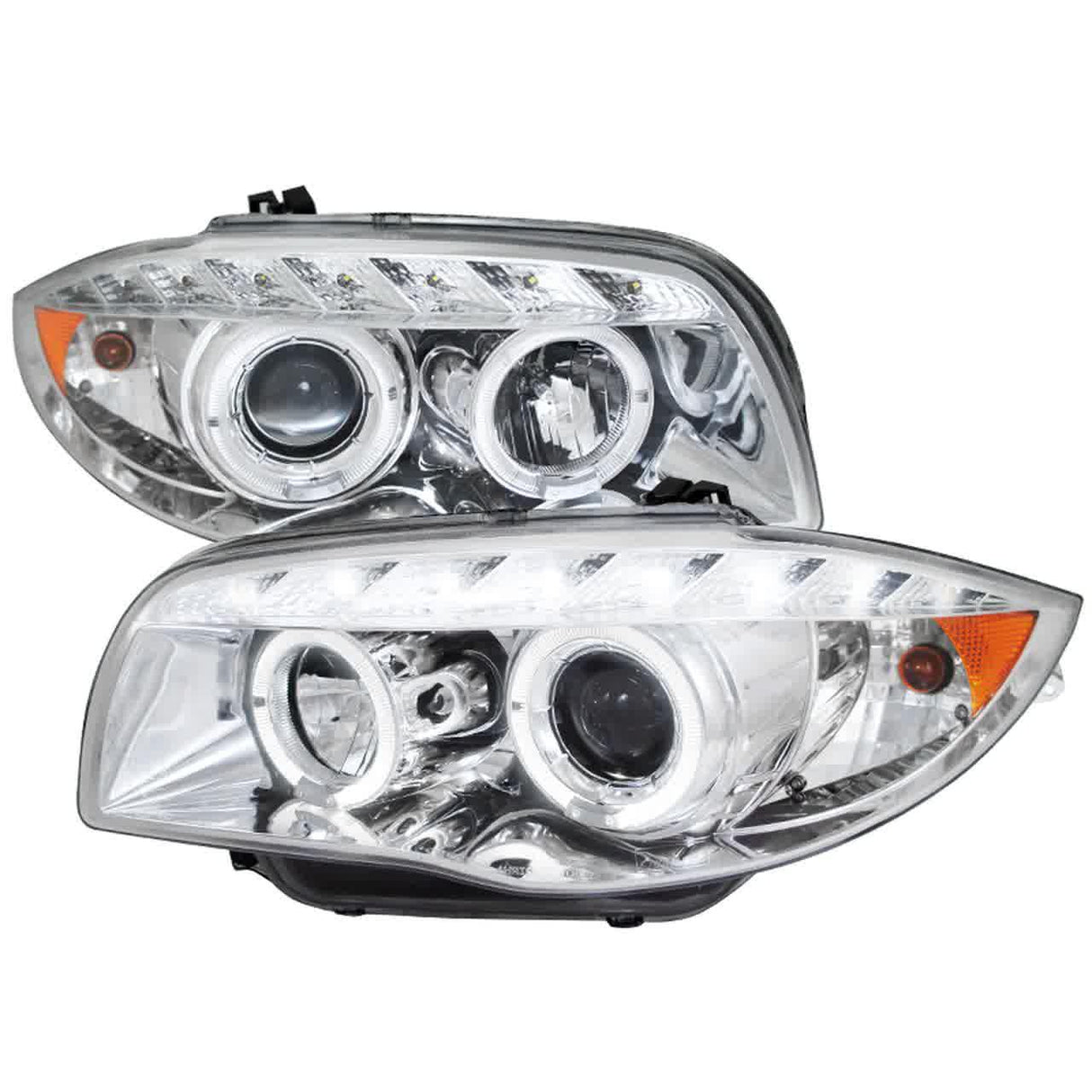 Spec-D Projector Headlights BMW 128i / 135i E82 (07-13) LED Halo - Black/Chrome