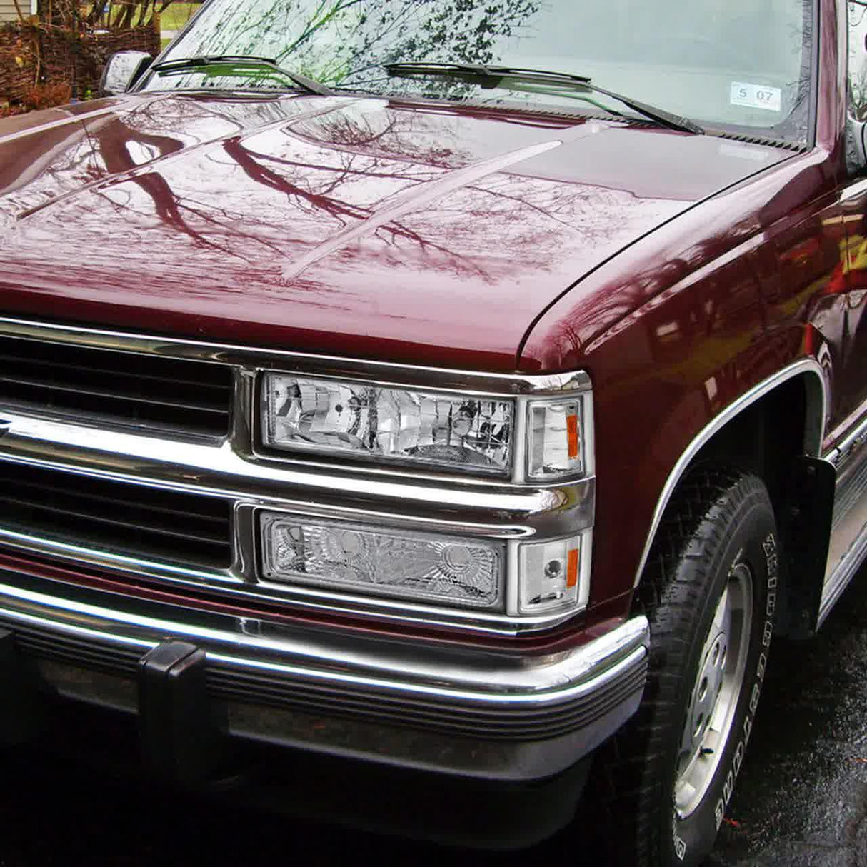 Spec-D OEM Replacement Headlights Chevy C/K Series Truck (94-98) w/ Bumper & Corner Lights - Chrome or Black