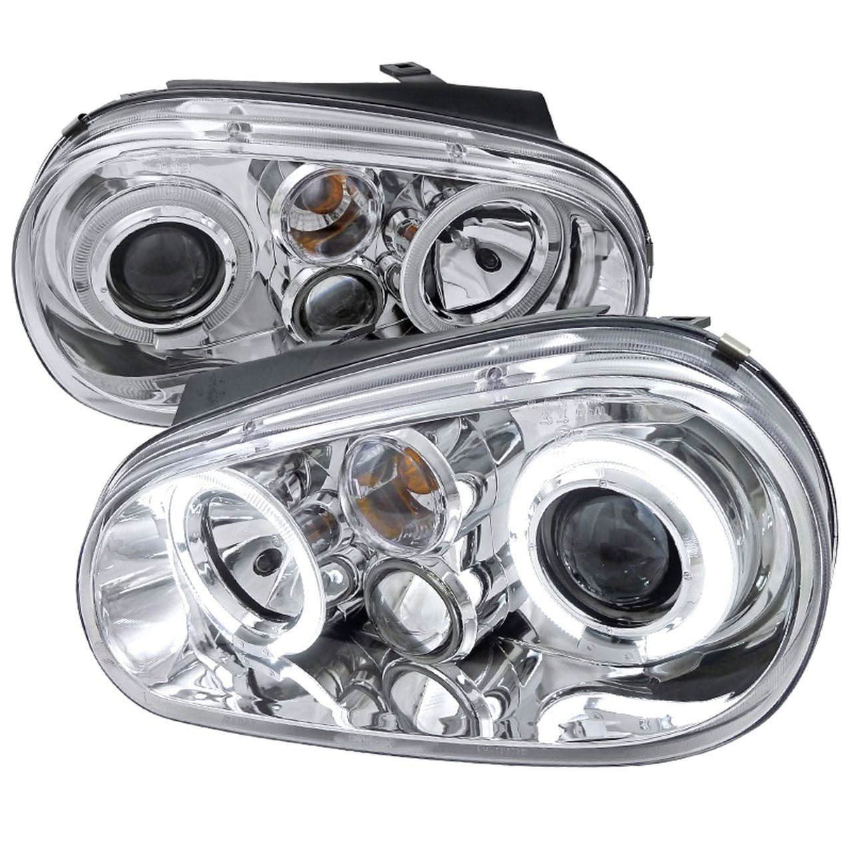 Spec-D Projector Headlights VW Golf / GTI MK4 (1999-2005) R32 (2004) Halo Black / Chrome