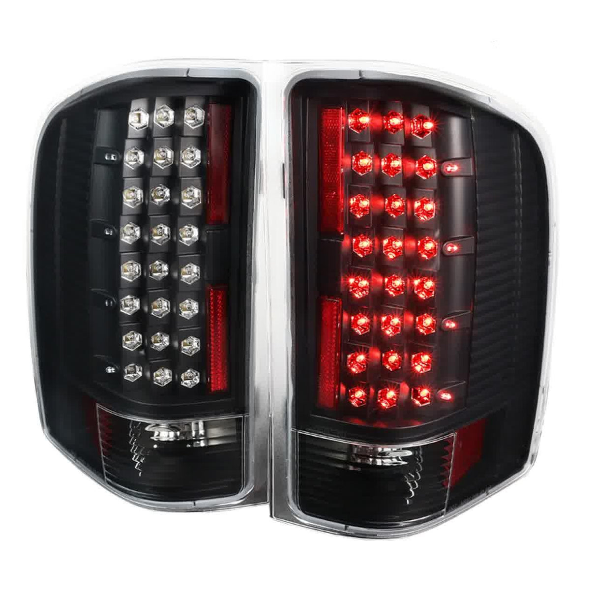 Spec-D LED Tail Lights Chevy Silverado (2007-2014) Black / Clear