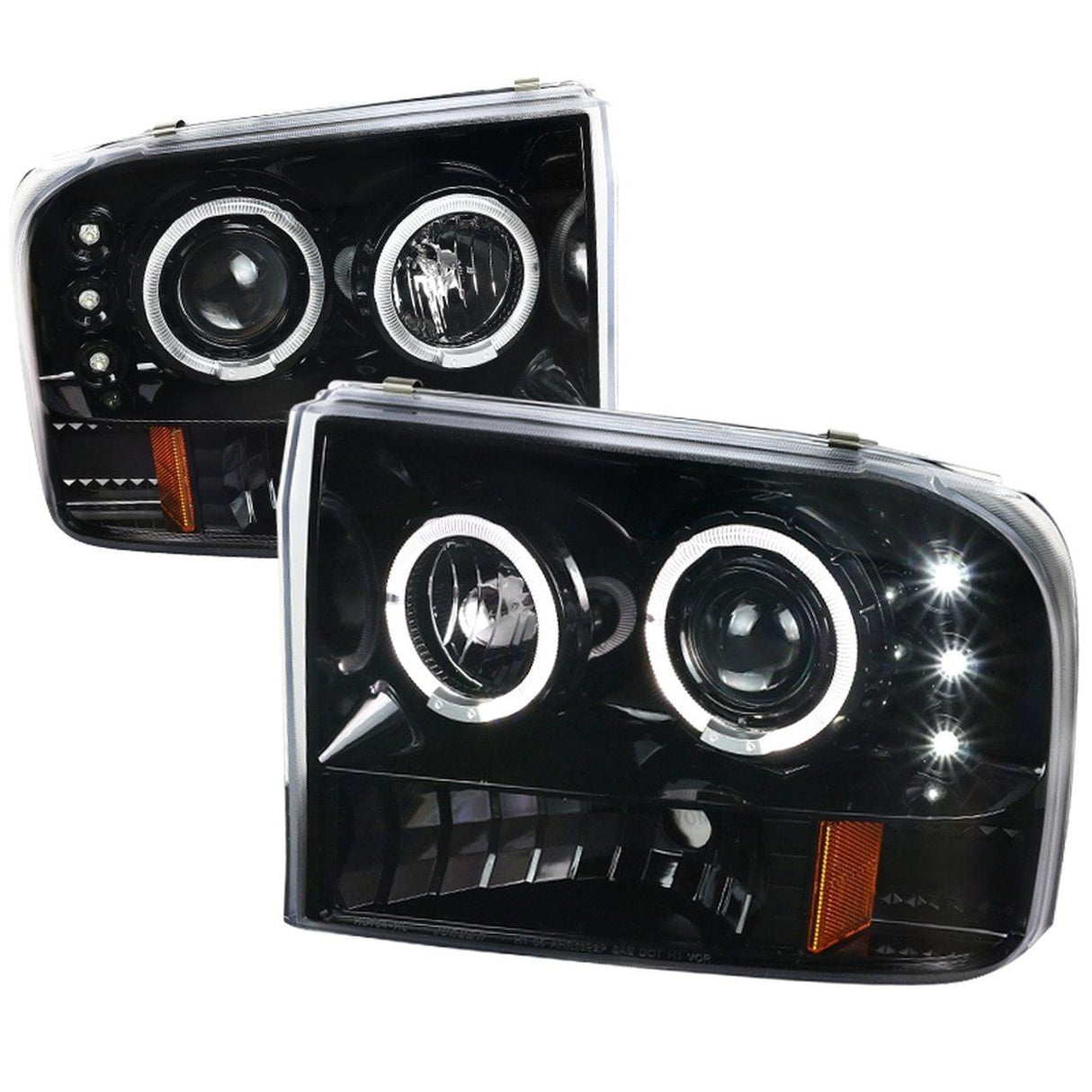 Spec-D Projector Headlights Ford F250 F350 F450 (99-04) LED Halo DRL - Black / Chrome / Smoked
