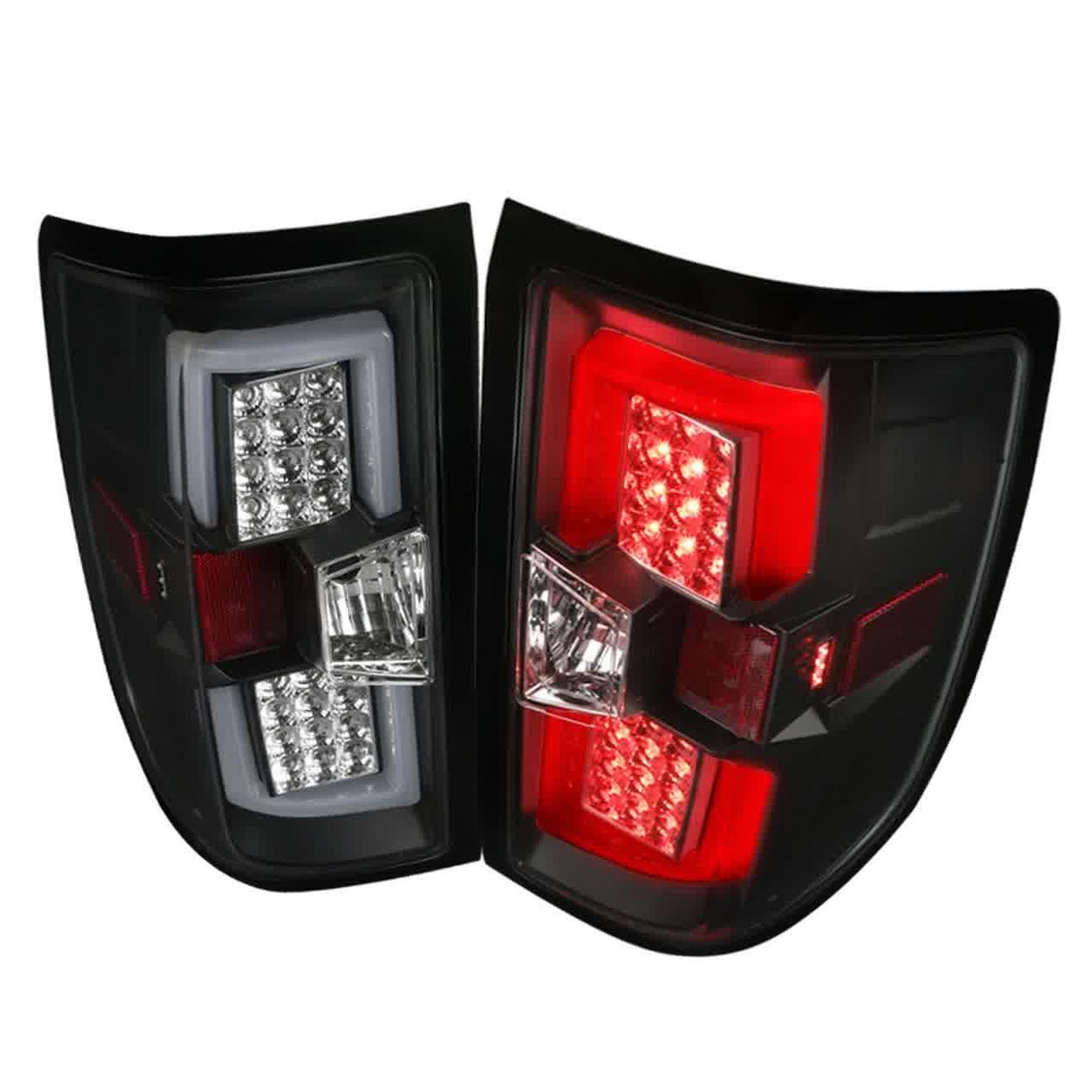 Spec-D LED Tail Lights Silverado (14-17) Sierra (15-17) w/ Red LED U-Bar Black or Chrome