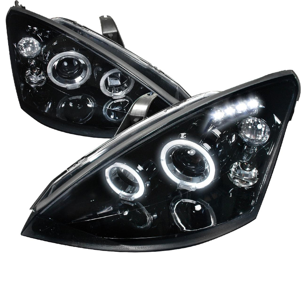 Spec-D Projector Headlights Ford Focus (00-04) LED Halo - Black or Chrome