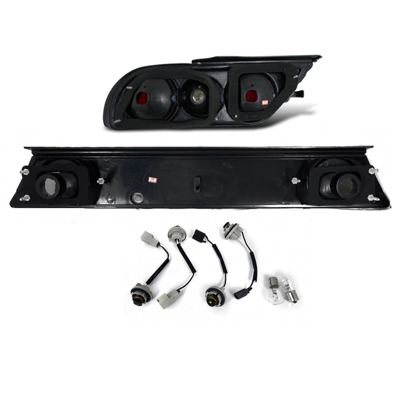 Tail Lights Nissan 240SX S13 Hatchback (89-94) w/ Center Trunk Light - Black or Red - K2 Industries