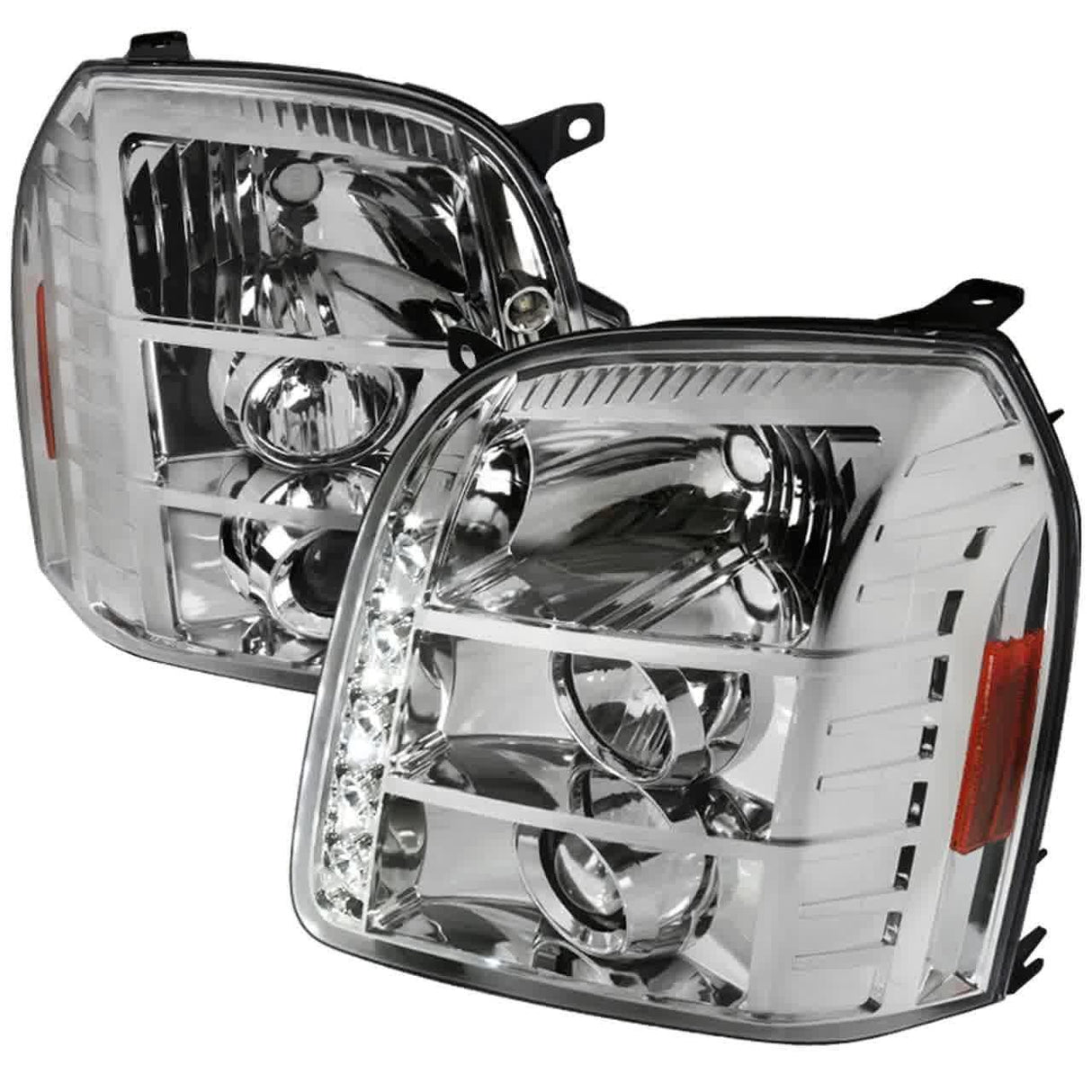 Spec-D Projector Headlights GMC Yukon/Yukon XL (07-14) w/ LED DRL Strip - Black or Chrome