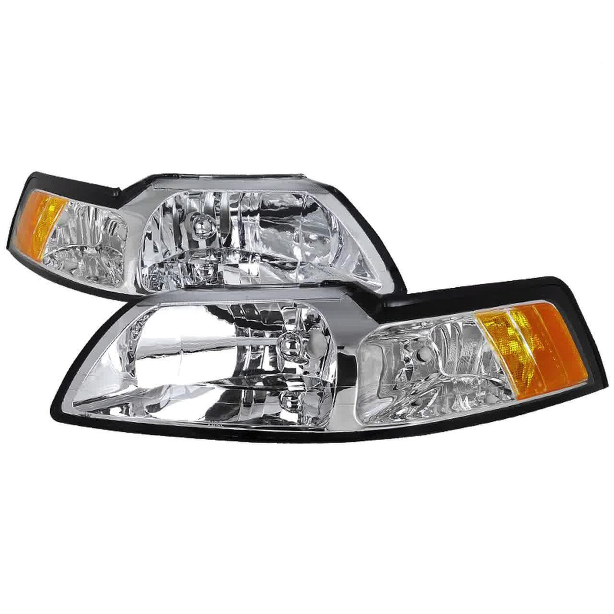 Spec-D OEM Replacement Headlights Ford Mustang SN95 (99-04) Smoked or Clear w/ Amber Reflectors