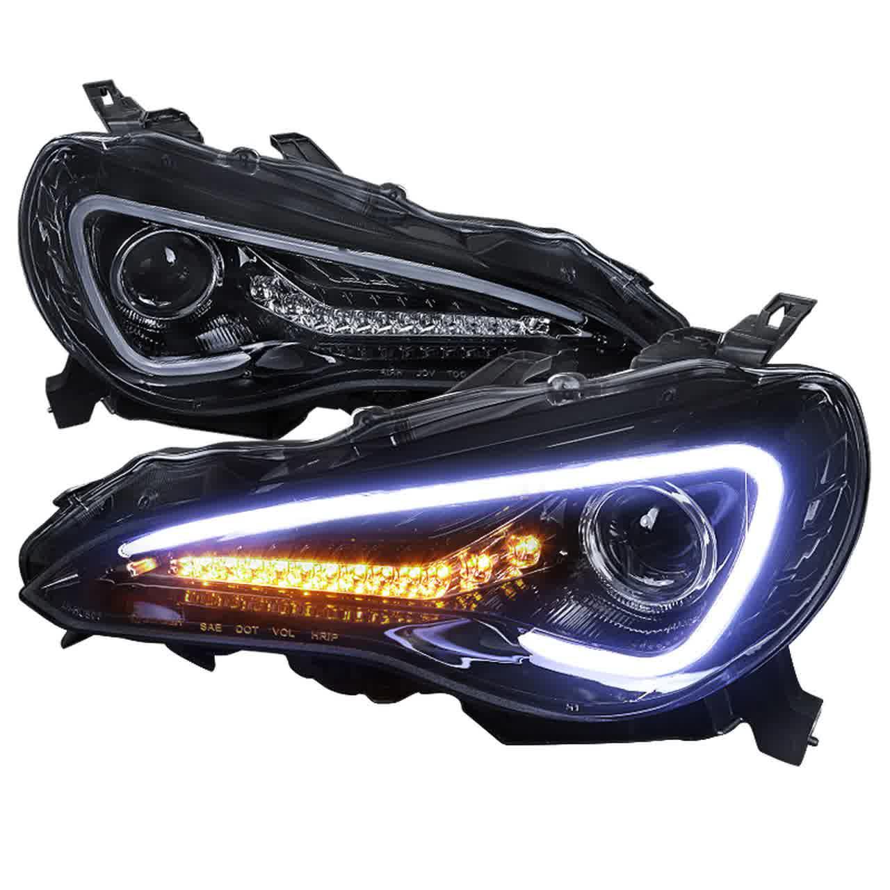 Spec-D Projector Headlights Scion FR-S (2012-2017) LED Strip - Black or Chrome