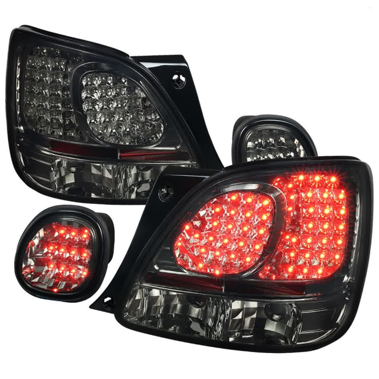 Spec-D LED Tail Lights Lexus GS300 GS400 GS430 (98-05) Smoked / Chrome / Black