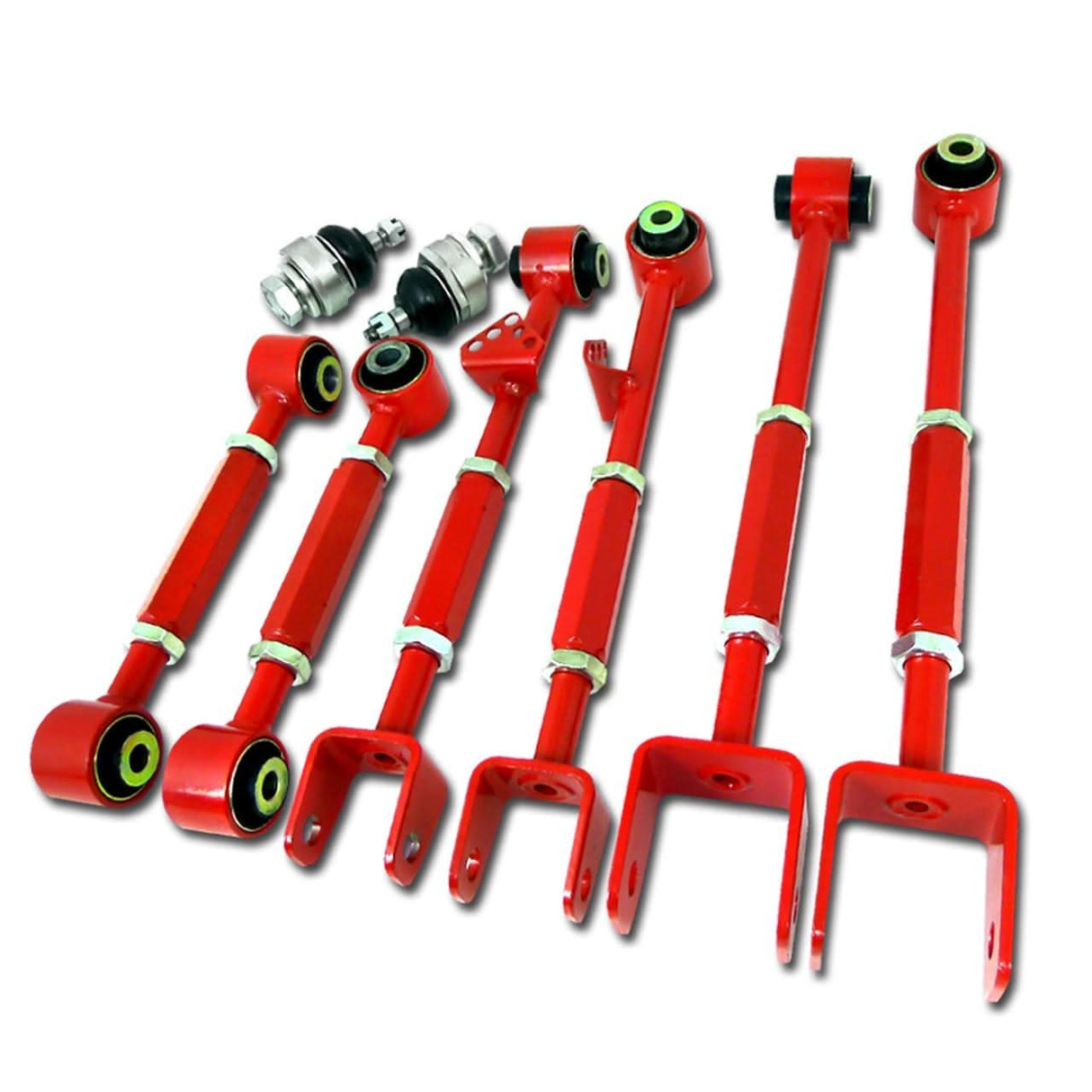 Spec-D Camber/Toe Kit Honda Accord (2008-2012) Front and Rear - 8 Piece - Red