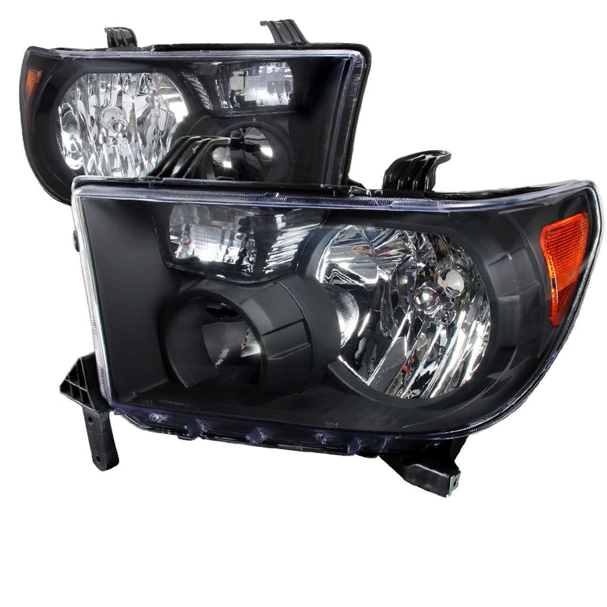 Spec-D OEM Replacement Headlights Toyota Tundra (07-11) Sequoia (08-17) Matte Black Housing/Clear Lens