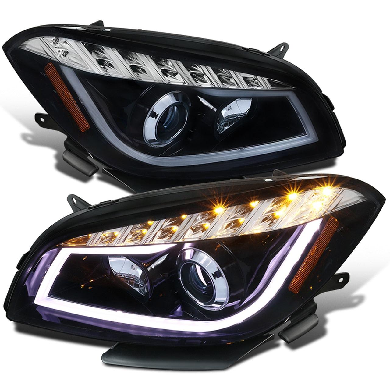 Spec-D Projector Headlights Chevy Malibu LS/LT/LTZ (08-12) Halo LED - Black/Chrome