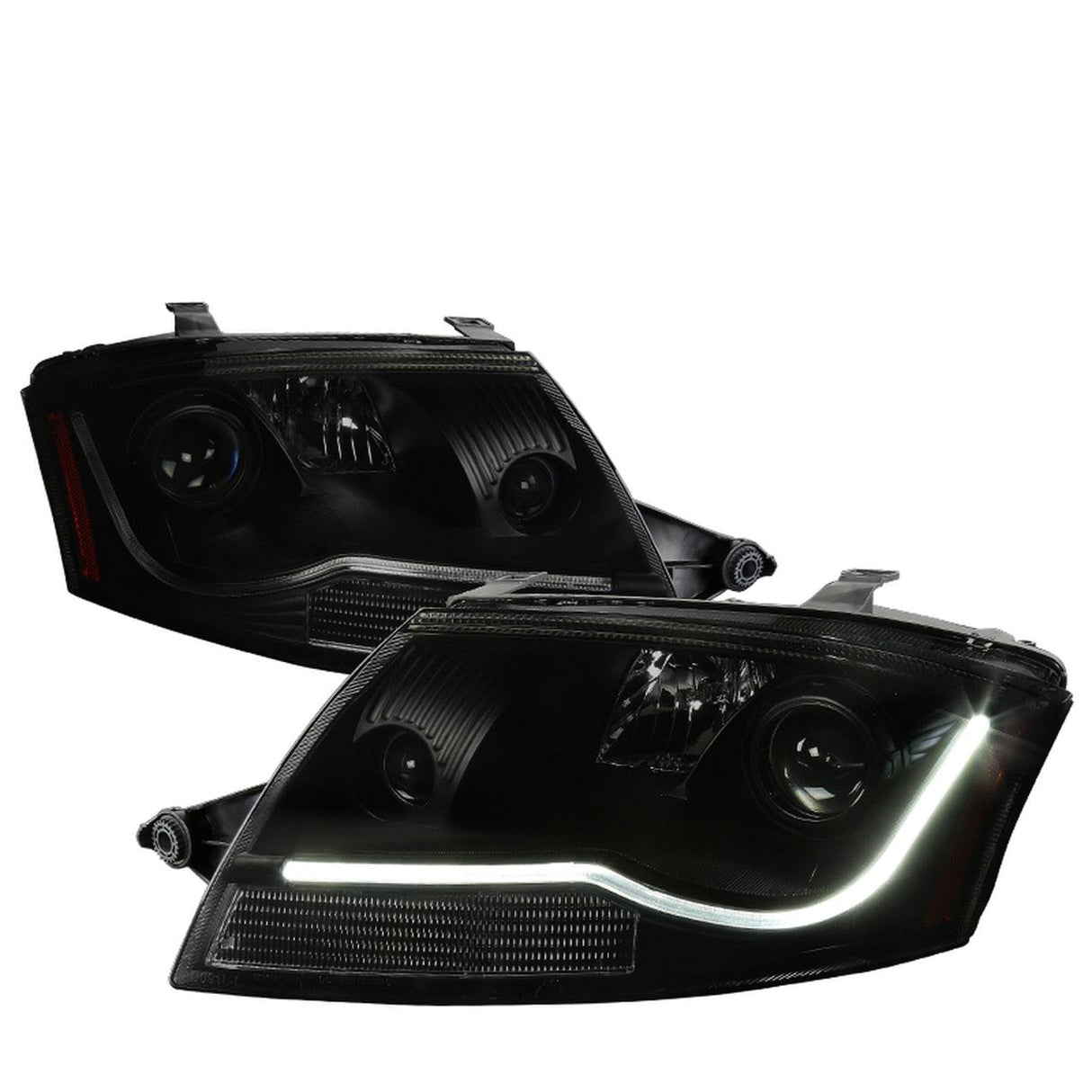 Spec-D Projector Headlights Audi TT (99-06) LED Strip - Black / Smoke / Chrome