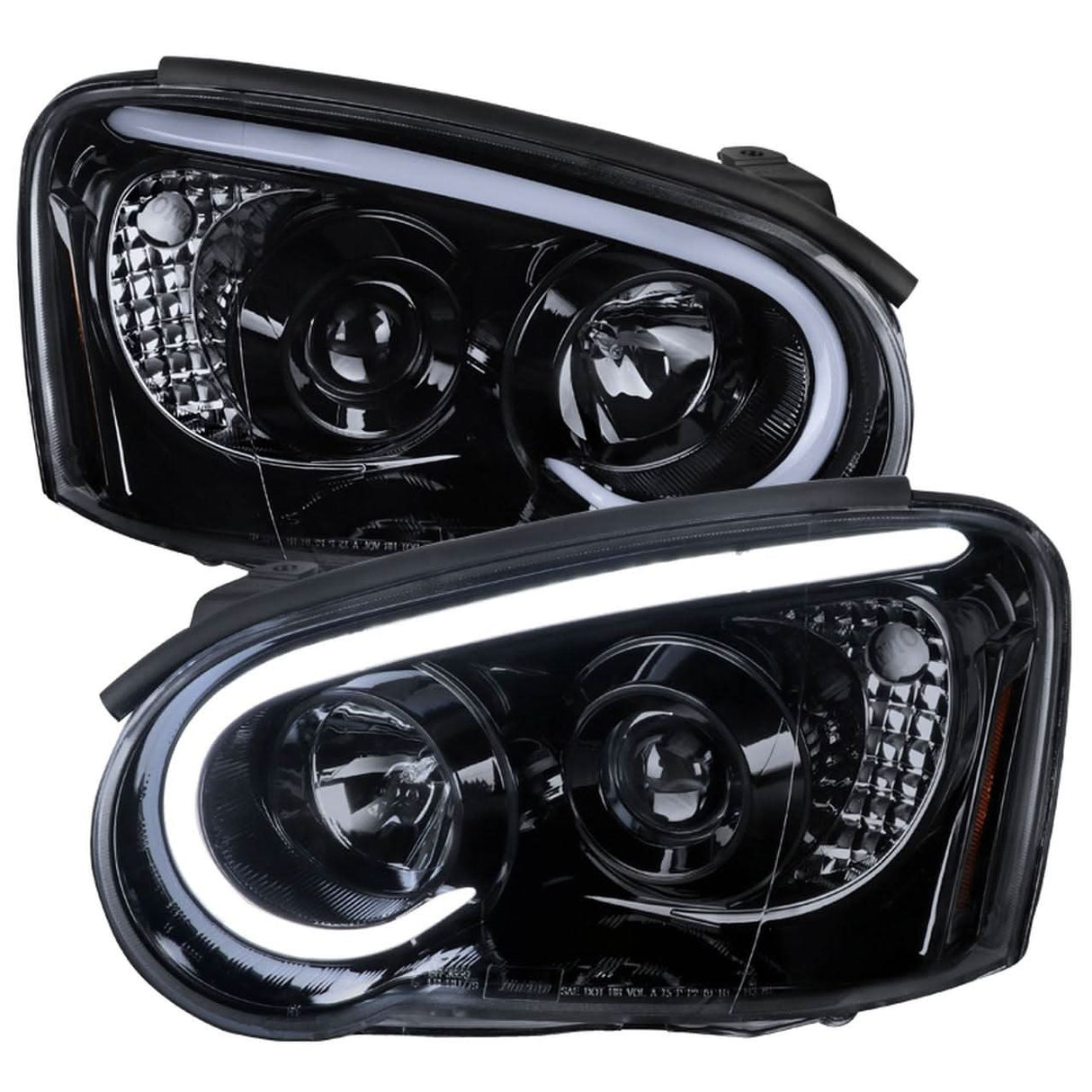 Spec-D Projector Headlights Subaru WRX/STi (2004-2005) w/ LED Bar - Black or Chrome