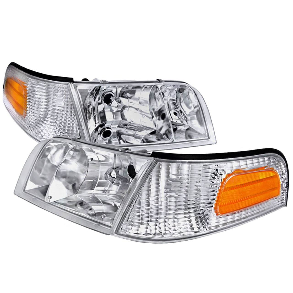 Spec-D OEM Replacement Headlights Ford Crown Victoria (1998-2011) Black / Smoked / Chrome