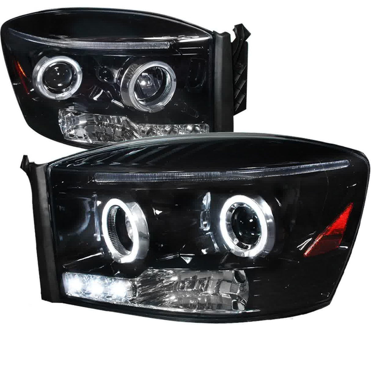 Spec-D Projector Headlights Dodge Ram 1500 (06-08) 2500/3500 (06-09) Halo Black or Chrome