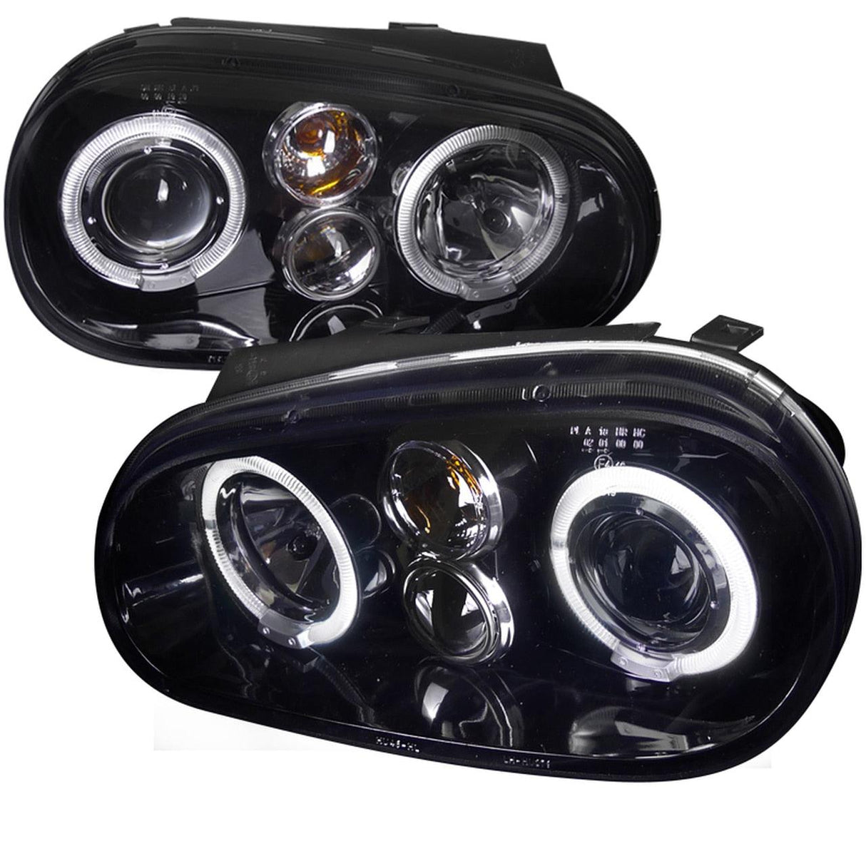 Spec-D Projector Headlights VW Golf / GTI MK4 (1999-2005) R32 (2004) Halo Black / Chrome