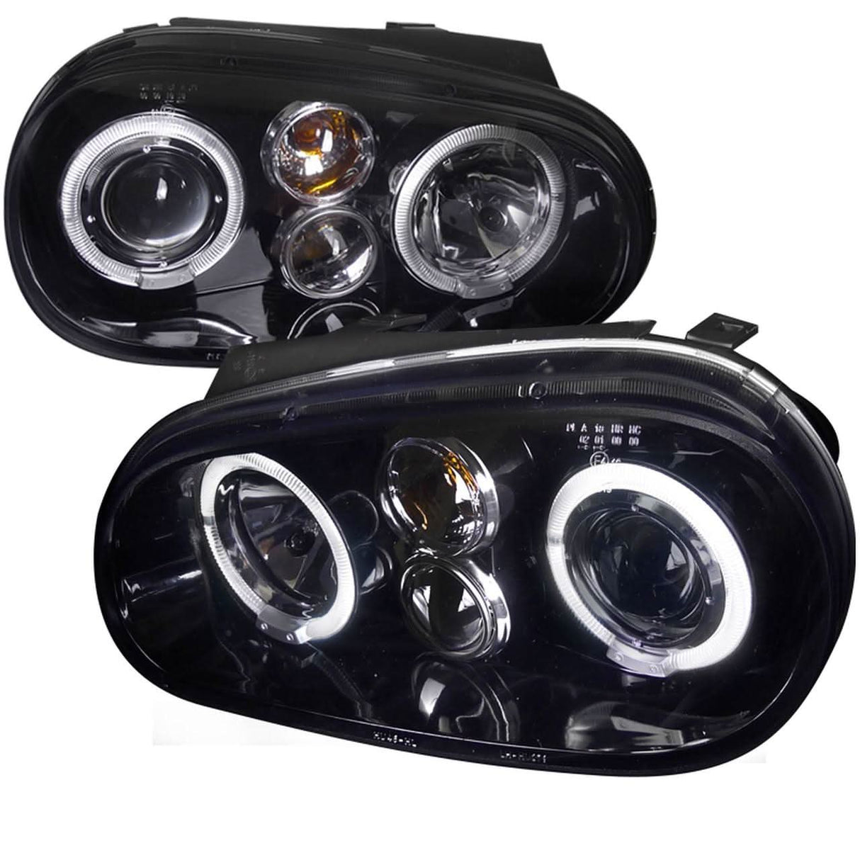 Spec-D Projector Headlights VW Golf / GTI MK4 (1999-2005) R32 (2004) Halo Black / Chrome