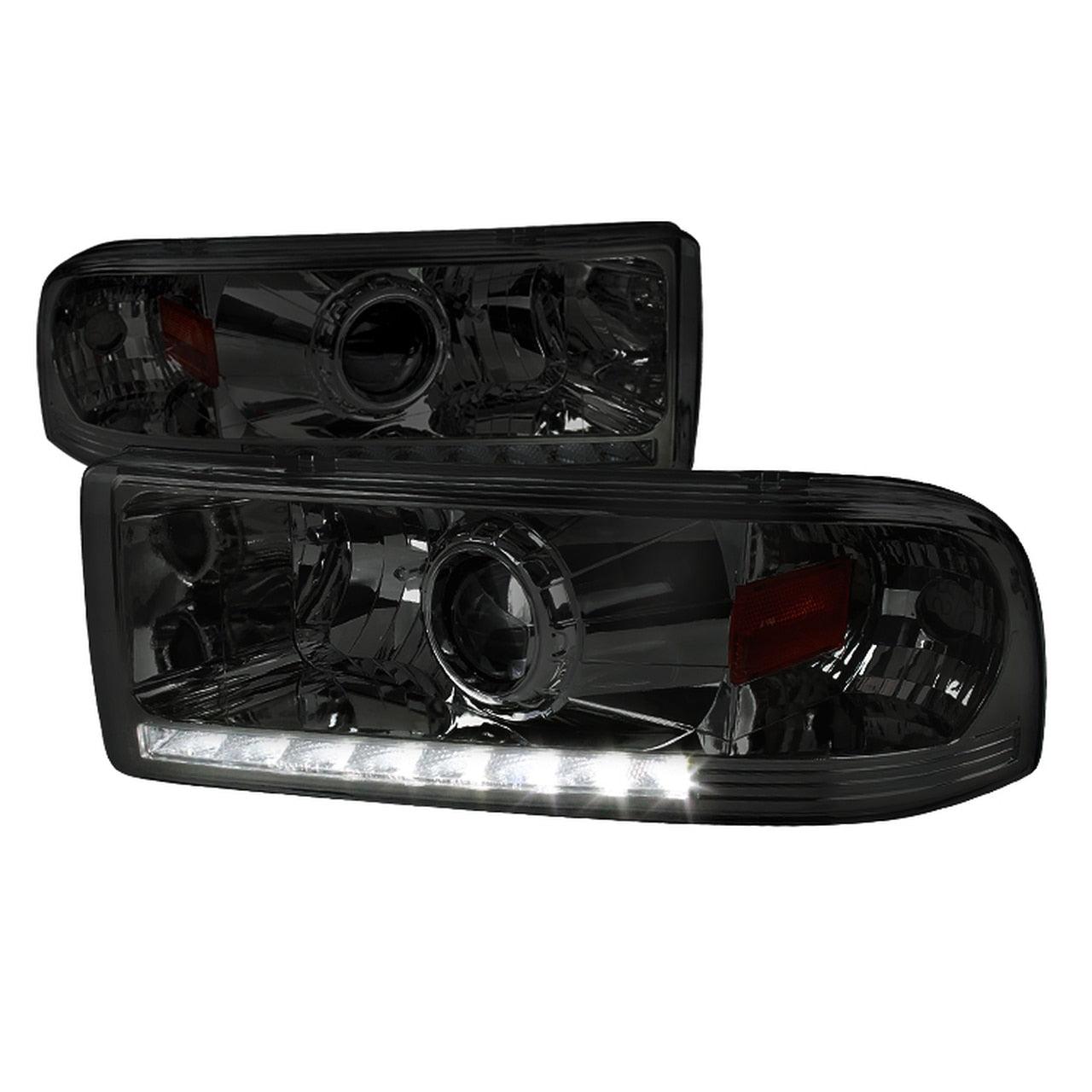Spec-D Projector Headlights Dodge Ram (94-01) LED DRL Strip - Black / Smoked / Chrome