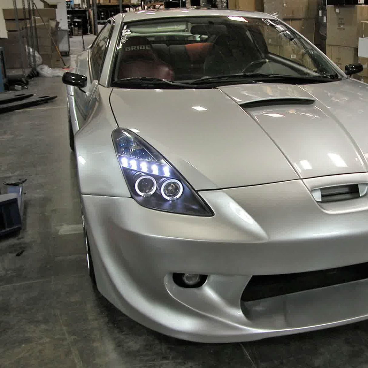 Spec-D Projector Headlights Toyota Celica (00-05) Dual Halo w/ LED - Black / Chrome