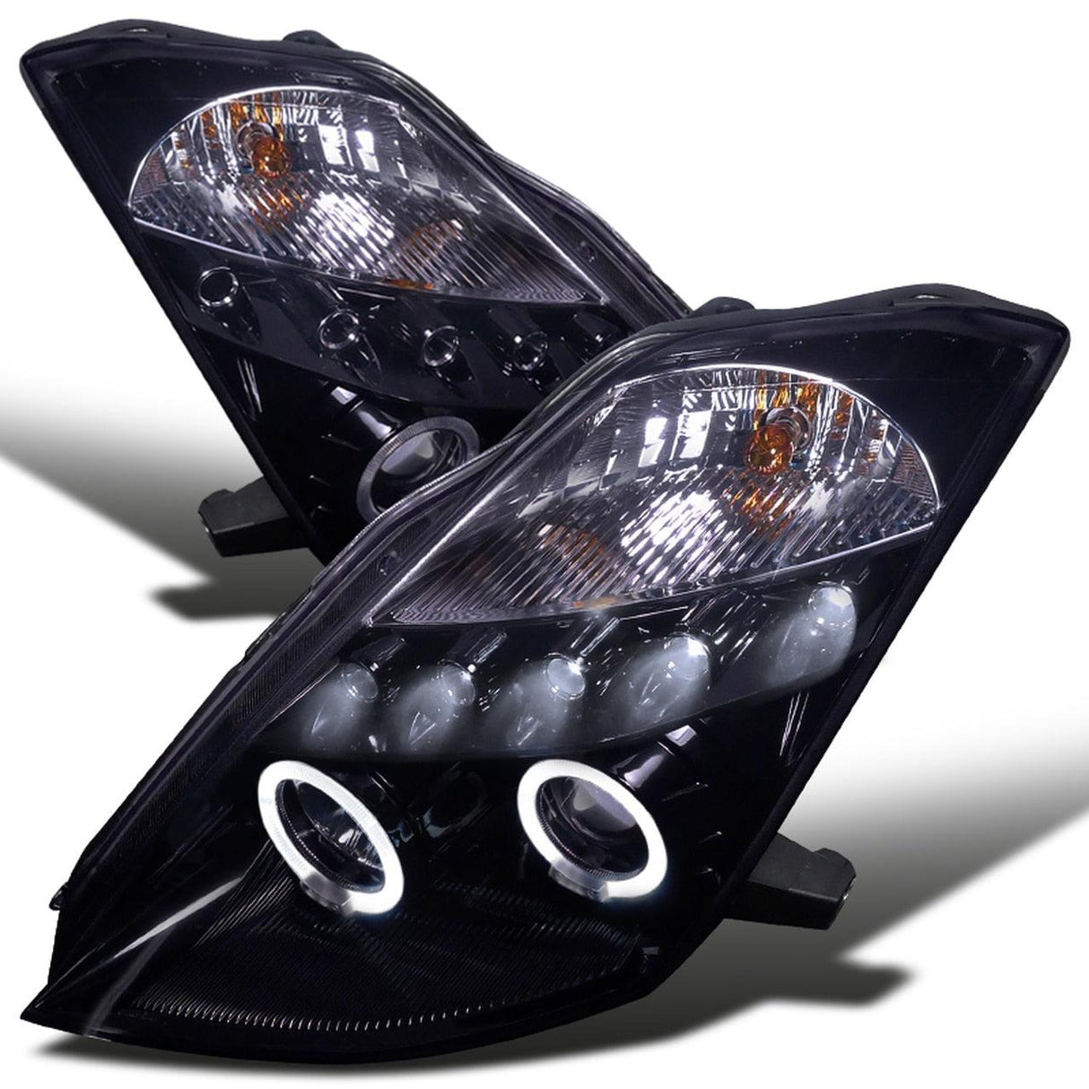 Spec-D Projector Headlights Nissan 350Z (03-04-05) Dual LED Halo - Black / Chrome / Smoked