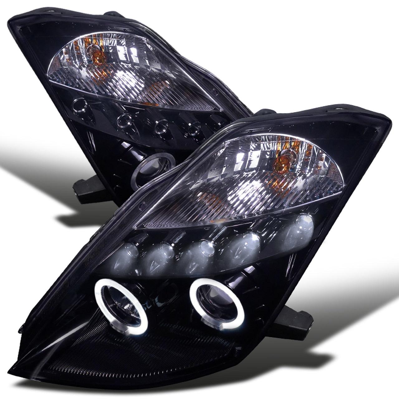 Spec-D Projector Headlights Nissan 350Z (03-04-05) Dual LED Halo - Black / Chrome / Smoked