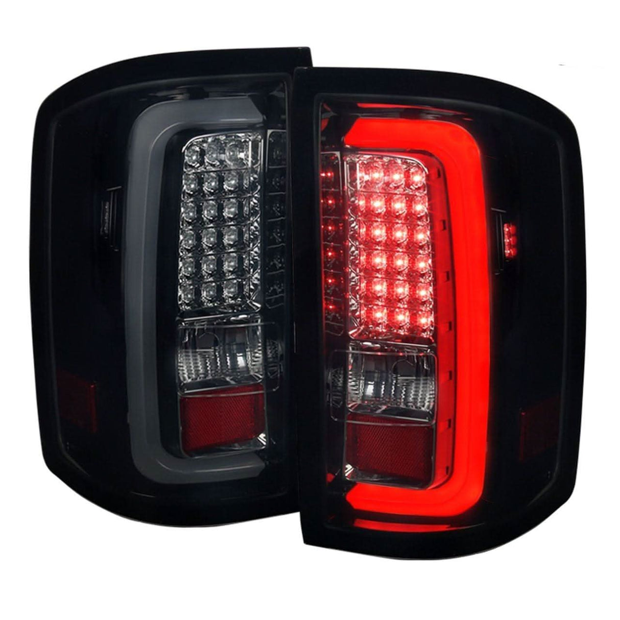 Spec-D LED Tail Lights GMC Sierra (2014-2018) C-BAR - Black / Clear / Smoked / Tinted / Red