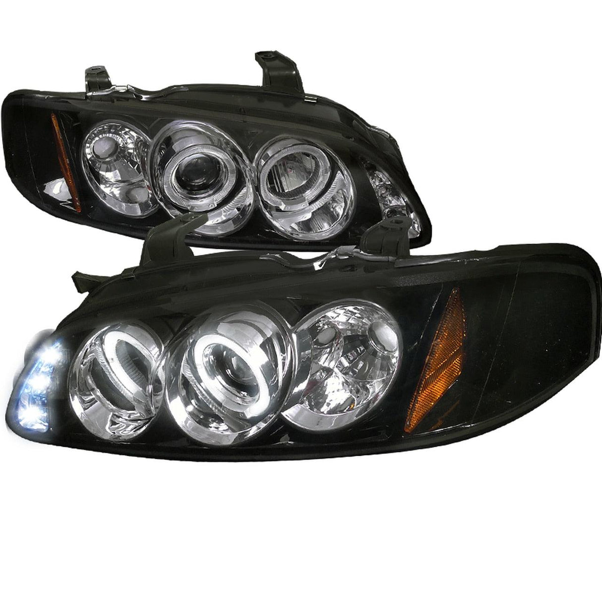 Spec-D Projector Headlights Nissan Sentra (00-03) Dual LED Halo - Black or Chrome