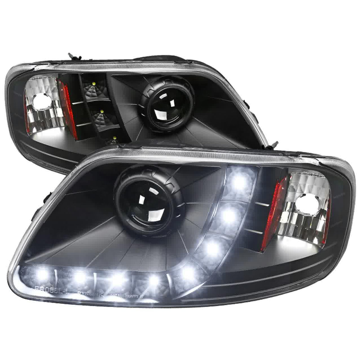 Spec-D Projector Headlights Ford F150 (97-04) Expedition (97-02) w/ SMD LED Light Strip - Black or Chrome