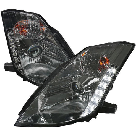 Nissan 350Z SMD LED Strip with HID Black or Chrome Projector Headlights (2003-2005) - K2 Industries