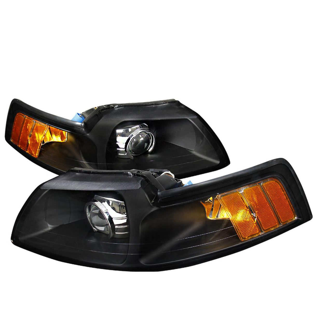 Spec-D Projector Headlights Ford Mustang (99-04) Retrofit Style - Matte Black Housing/Clear Lens
