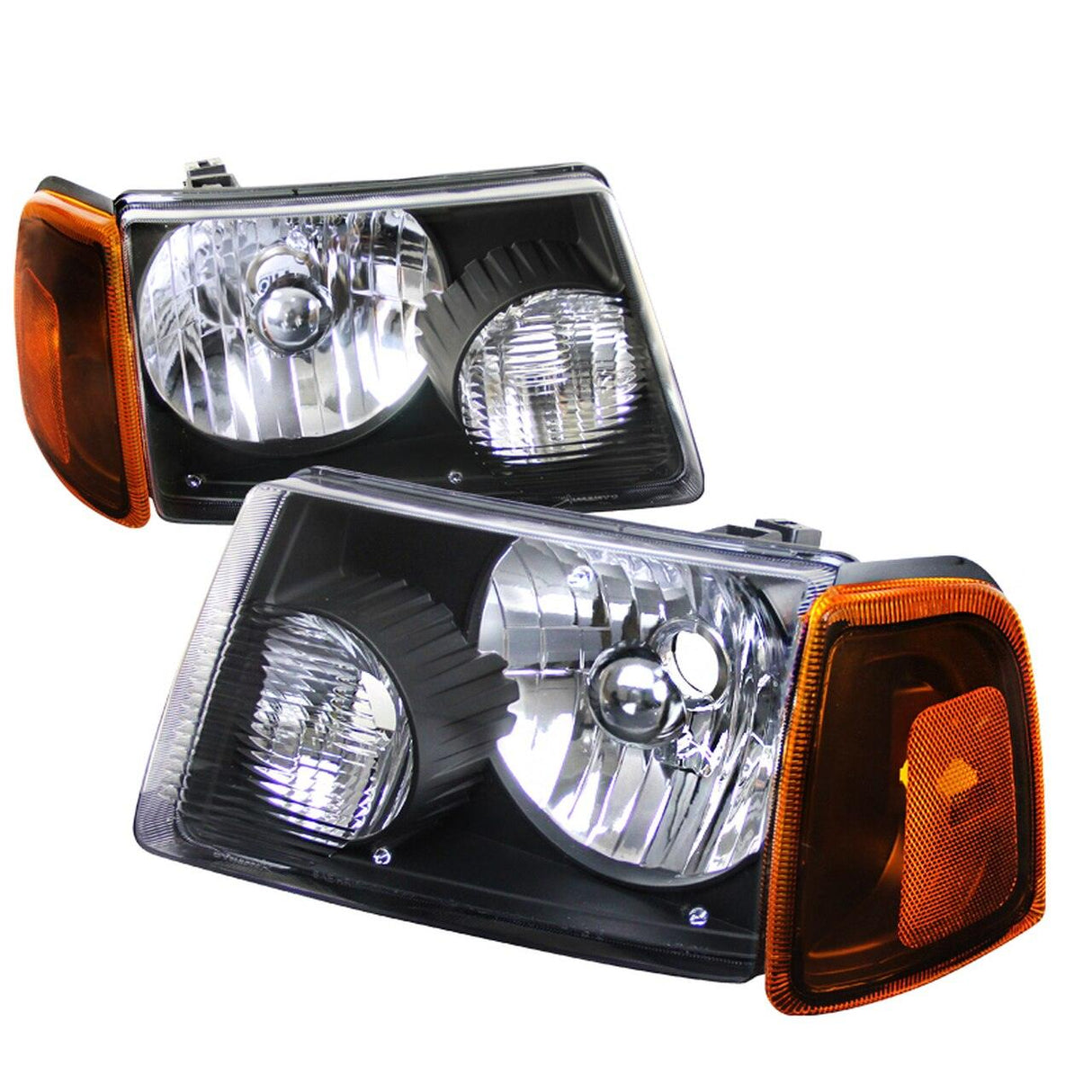 Spec-D OEM Replacement Headlights Ford Ranger (01-11) w/ Amber Corner Signals - Black Housing