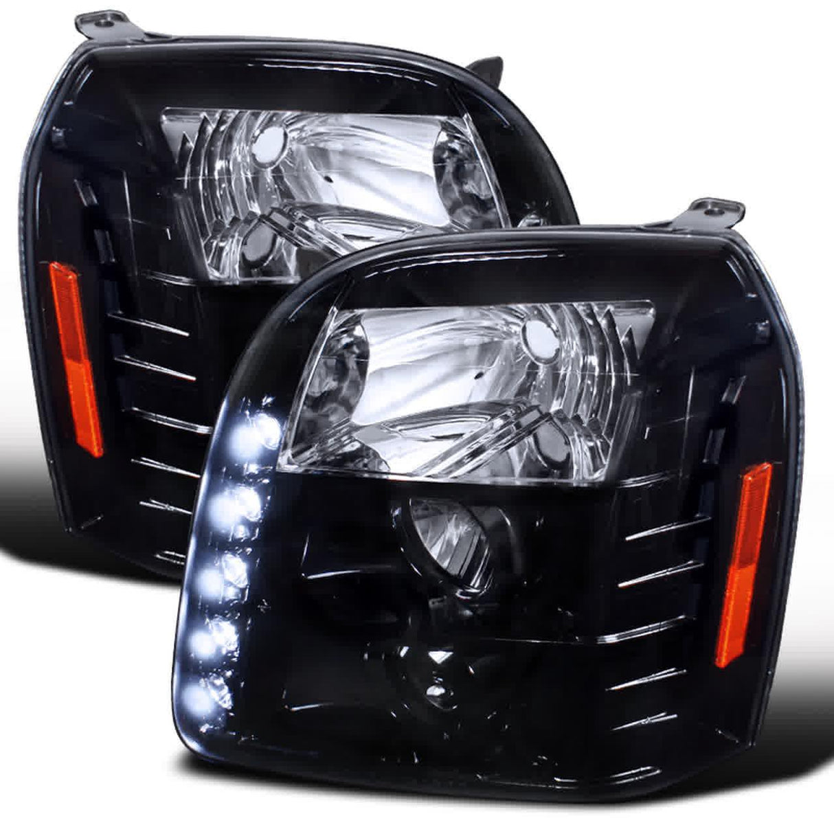 Spec-D Projector Headlights GMC Yukon/Yukon XL (07-14) w/ LED DRL Strip - Black or Chrome