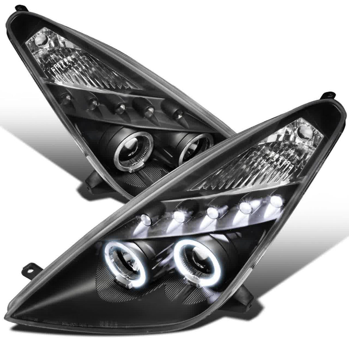 Spec-D Projector Headlights Toyota Celica (00-05) Dual Halo w/ LED - Black / Chrome