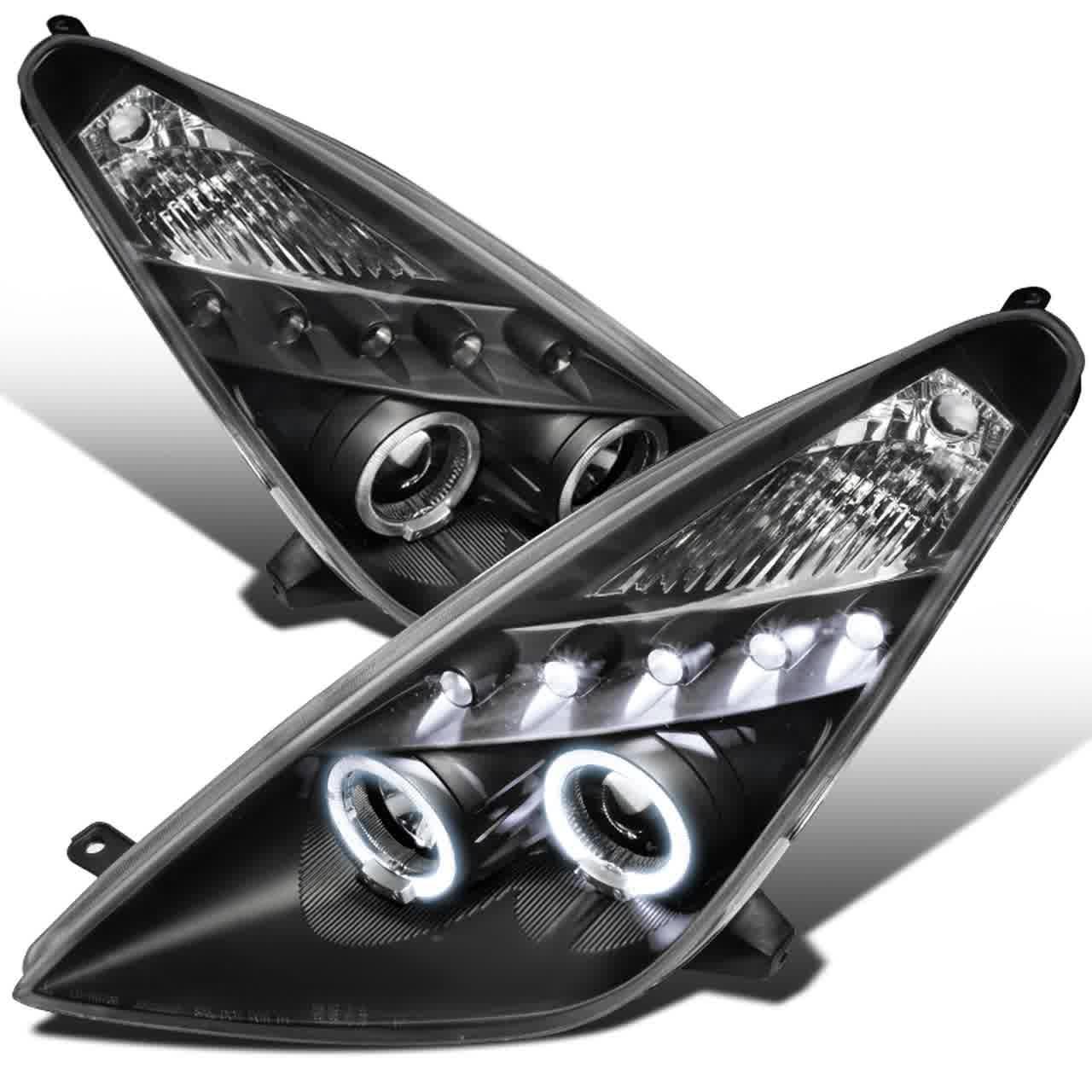 Spec-D Projector Headlights Toyota Celica (00-05) Dual Halo w/ LED - Black / Chrome