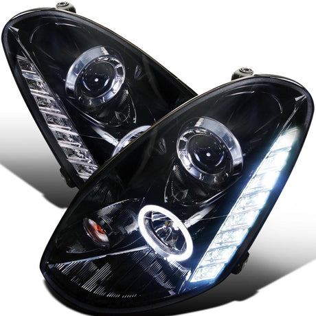 Projector Headlights Infiniti G35 Sedan (2005-2006) Halo w/ LED Strip - Black or Chrome - K2 Industries