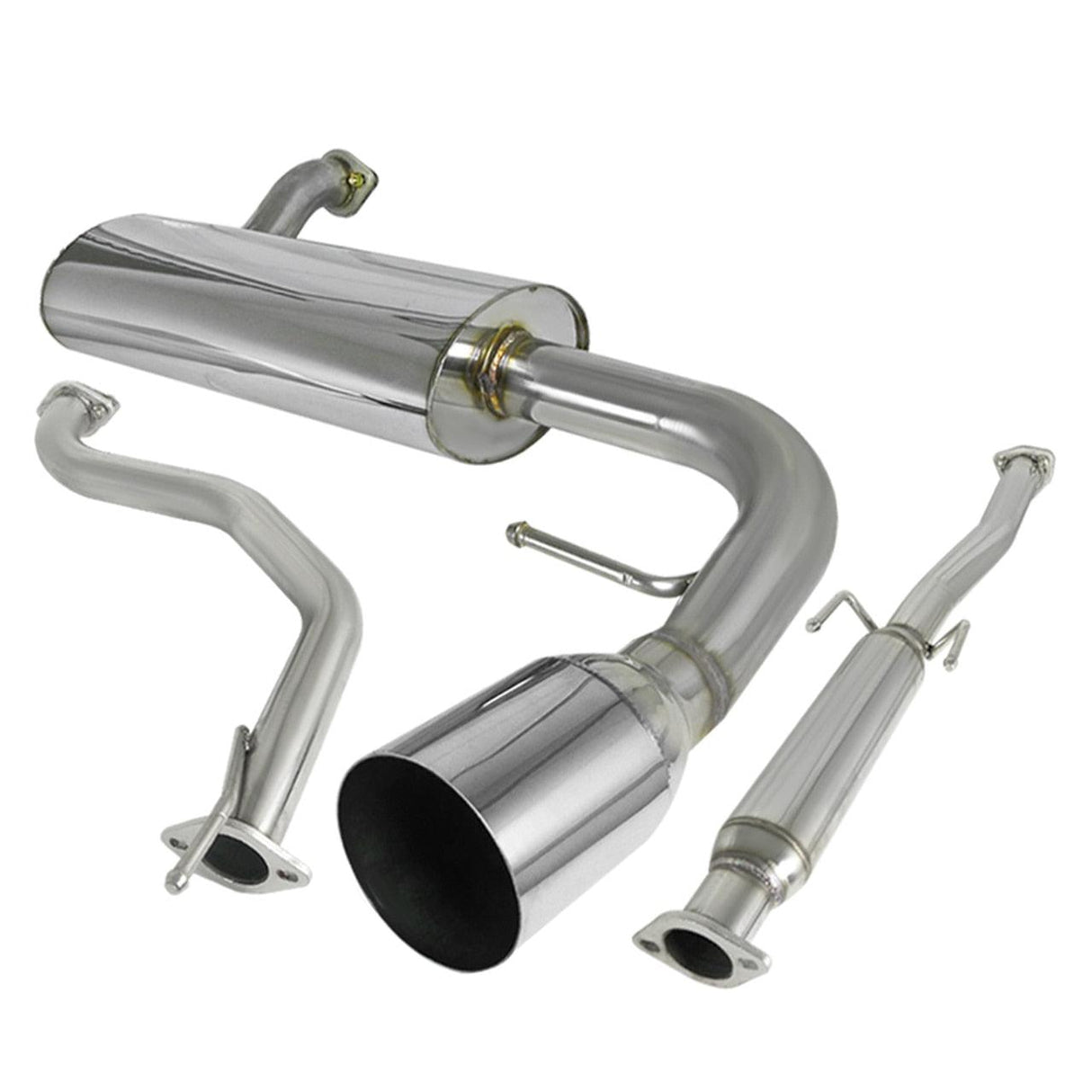 Spec-D Tuning Exhaust Honda Civic EF Hatch (88-91) Polished / Blue Burnt Tip