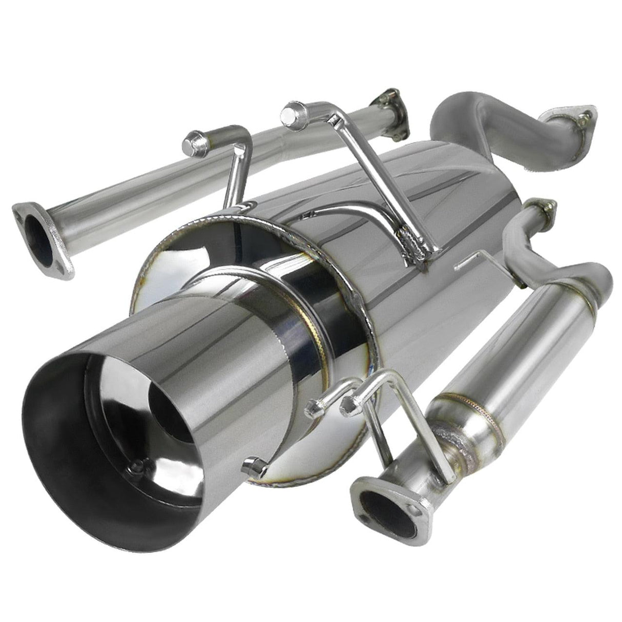 Spec-D Tuning Exhaust Honda Civic Si EX LX DX Coupe/Sedan (06-11) Polished / Blue Burnt Tip N1