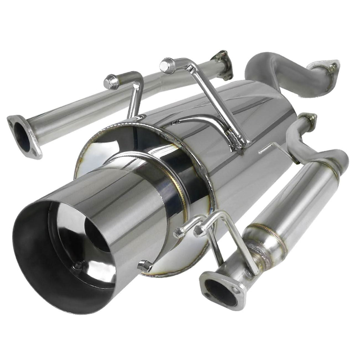 Spec-D Tuning Exhaust Honda Civic Si EX LX DX Coupe/Sedan (06-11) Polished / Blue Burnt Tip N1
