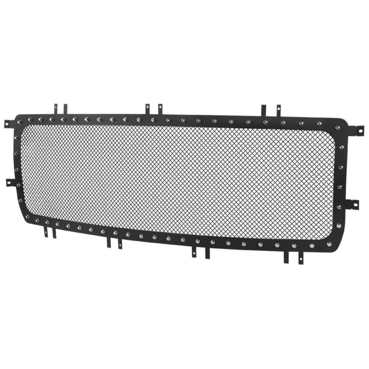 Spec-D Grill Insert GMC Sierra 1500 (2014-2015) Rivet Style Black Stainless Steel