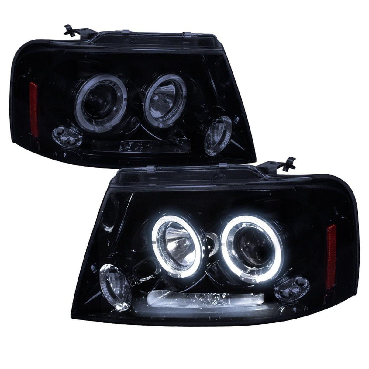 Spec-D Projector Headlights Ford F150 (04-08) Mark LT (06-08) Halo Black / Smoked / Chrome