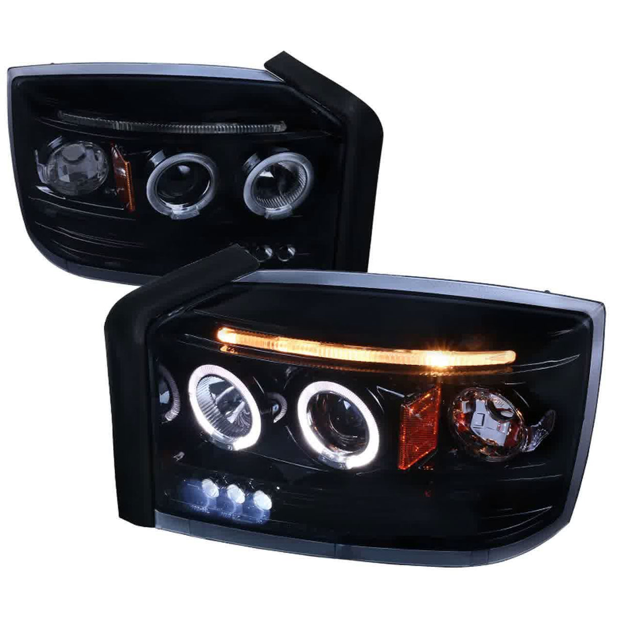 Spec-D Projector Headlights Dodge Dakota (05-07) Dual Halo - Black or Chrome Housing