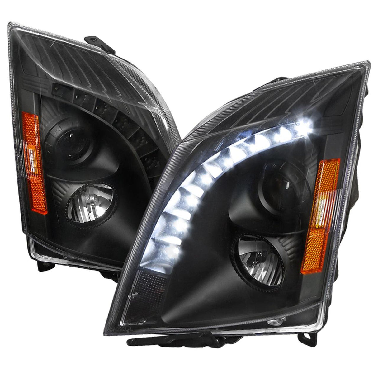 Spec-D Projector Headlights Cadillac CTS (2008-2014) w/ LED Strip - Black or Chrome