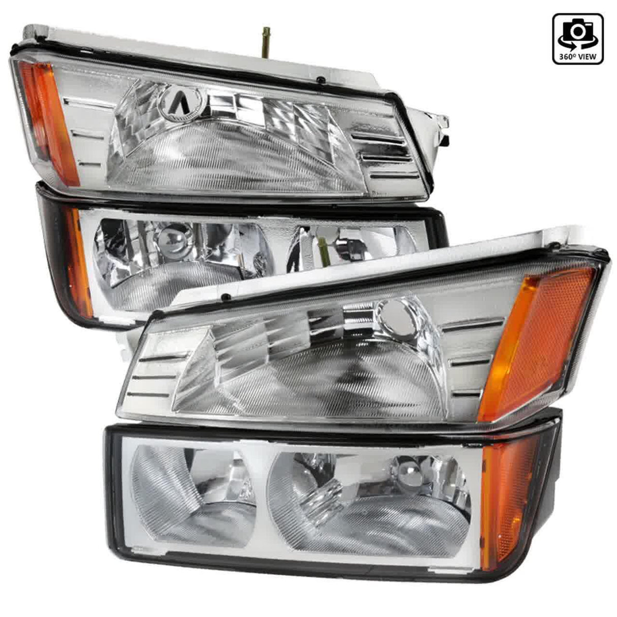 Spec-D OEM Replacement Headlights Chevy Avalanche (2002-2006) Black or Chrome Housing