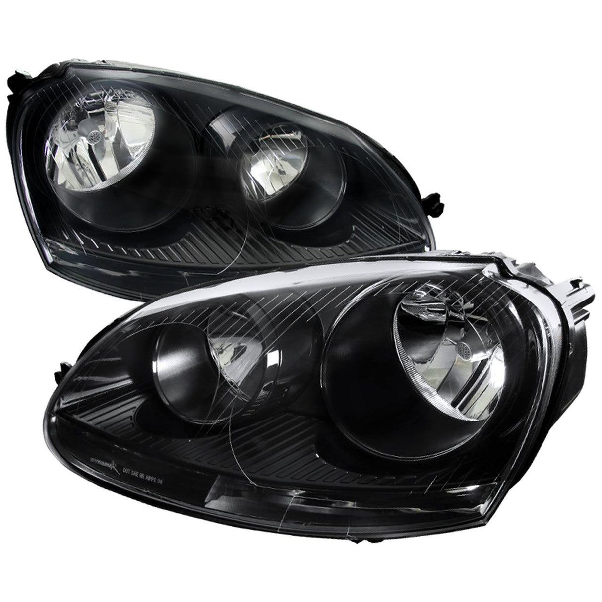 Spec-D OEM Replacement Headlights VW Jetta (05-10) Black w/ P21W Turn Signal Bulbs