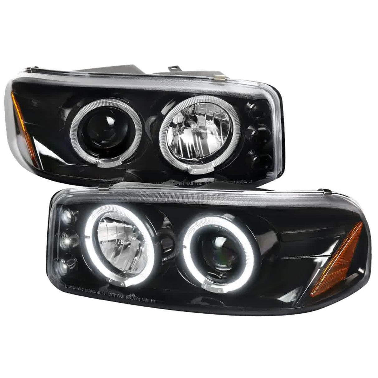 Spec-D Projector Headlights GMC Yukon (01-06) Sierra (99-06) Dual Halo w/o Bumper Lights - Black or Chrome