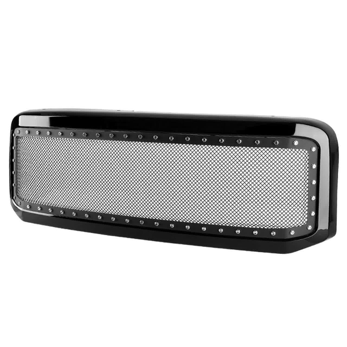 Spec-D Grill Ford F250 F350 F450 F550 Super Duty (05-07) Black ABS Rivet Style w/ Stainless Steel Mesh