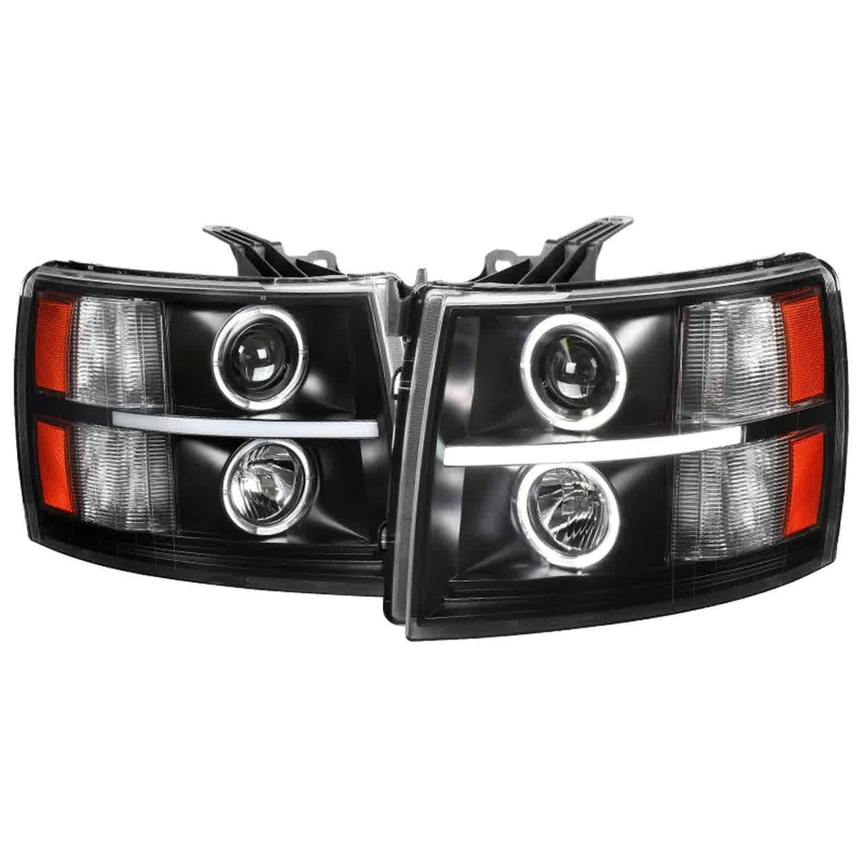 Spec-D Projector Headlights Chevy Silverado 1500 (07-14) Dual Halo - Black or Chrome
